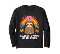 Celebrate Minds of All Kinds Autism Acceptance Sloth Long Sleeve T-Shirt