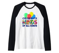 Celebrate Minds of All Kinds Autism Awareness Fun Raglan Baseball Tee