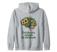Celebrate Minds Of All Kinds Autism Floral Inclusion SPED Zip Hoodie