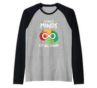 Celebrate Minds of All Kinds Neurodiversity Autism Raglan Baseball Tee