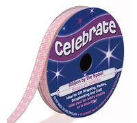 Celebrate RA19806/13 | Baby Pink White Edge Grosgrain Ribbon | 5m x 6mm