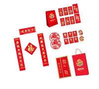 Celebrate Snake Year With Spring Festival Decors Set Including Chunlian Paper Blessing Character Festival Money Packets Chinese New Year Decors