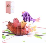 Celebrate Special Moment with a 3D Bird Nest with Birds Foldable Greeting Card for Birthdays and Mother Day Sentimental Card