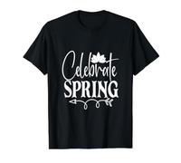Celebrate Spring Cute Flower Love Happy Nature Value Graphic T-Shirt, Men, Black, L