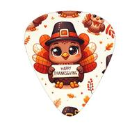 Celebrate-Thanksgiving-Turkey 12 Pack Guitar Picks With 3 Thicknesses And Storage Box, Abs Plectrums For Electric Bass Guitar Players