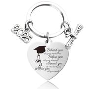 Celebrate The Class of 2025 with Meaningful Graduation Gifts, Stainless Steel Graduation Keychain with Always Remember You are Braver Stronger Smarter Engraved Congratulatory words, for Graduate Gifts