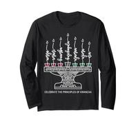 Celebrate the Principles of Kwanzaa Kinara Calligraphy Art Long Sleeve T-Shirt