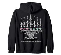 Celebrate the Principles of Kwanzaa Kinara Calligraphy Art Zip Hoodie