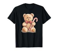 Celebrate The Season with a Teddy Bear and Candy Cane T-Shirt