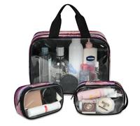 Celebrate USA Independense Day Travel Makeup Bag for Women Men, USA Translucent Cosmetic Bags 3 Pcs Large Shower Wash Pouch Toiletry Cosmetic Toiletries Organizer