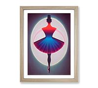 Celebrated Ballerina Framed Print | A3 Oak Framed Wall Art | Ready to Hang | Modern Nature Picture | Living Room Bedroom Lounge Office