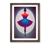 Celebrated Ballerina Framed Print | A3 Walnut Framed Wall Art | Ready to Hang | Modern Nature Picture | Living Room Bedroom Lounge Office
