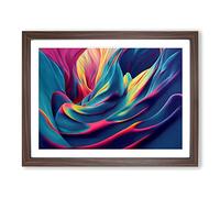 Celebrated Modern Abstract Art Framed Print | A2 Walnut Framed Wall Art | Ready to Hang | Abstract Fantasy Picture | Living Room Bedroom Lounge Office