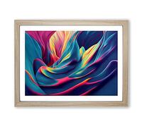 Celebrated Modern Abstract Art Framed Print | A3 Oak Framed Wall Art | Ready to Hang | Abstract Fantasy Picture | Living Room Bedroom Lounge Office