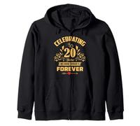 Celebrating 20 Years Wedding Anniversary, 20th Marriage Zip Hoodie
