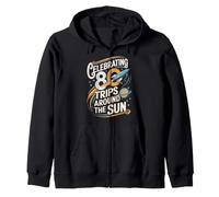 Celebrating 80 Trips Around The Sun Zip Hoodie