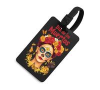 Celebrating Dia De Los Muertos Woman Luggage Tags for Suitcases Handbag Tag Labels Travel Accessories Privacy Cover ID Label