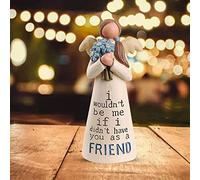 Celebrating Friendship Gifts,Memorial Friendship Sisters Friends Sculpture Decoration,We'll Be Friends Angels Figurines Forever My Friend Sympathy Gifts for Women Girls (A)