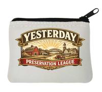 Celebrating Historical Preservation and Heritage Neoprene Coin Purse Pouch 10x11cm White