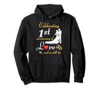 Celebrating Our 1st Wedding Anniversary 1 Year of Marriage Pullover Hoodie