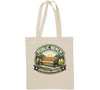 Celebrating Public Benches in Parks Natural Cotton Tote Bag White