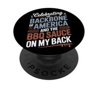 Celebrating the Backbone BBQ Sauce on My Back Labor Day PopSockets Adhesive PopGrip