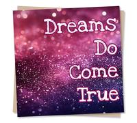 Celebration Card for a Loved One - Dreams Do Come True - Pink Fairytale Congratulations Card For a Loved One, Special Someone, Friend, Partner, Best Friend, Child, Grandchild