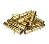 Celebration Crackers 10" Golden Stars Catering Christmas Crackers Bulk Pack - FSC Mix Box of 50 with Fun Games for Restaurants, Hotels & Schools