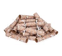 Celebration Crackers 12" Kraft Snowflake Catering Christmas Cracker Bulk Pack - FSC Mix Box of 100 with Metal Gifts for Restaurants & Hotels