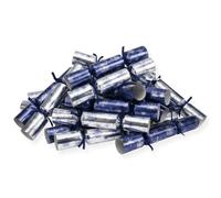 Celebration Crackers 12" Navy Snowflake Catering Christmas Crackers Bulk Pack - FSC Mix Box of 200 with Metal Gifts for Restaurants, Hotels & Schools