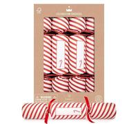 Celebration Crackers - 12 x 12 Inch Family Kraft Cube Christmas Crackers - Red and White Candy Cane Stripes, table place markers, FSC Certified