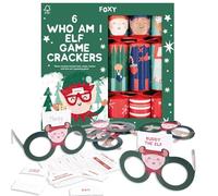 Celebration Crackers - 6 x 12-Inch Foxy Elf Who Am I Family Game Christmas Crackers for Kids - FSC Certified, Recyclable Packaging, No Plastic, Reusable Contents
