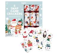 Celebration Crackers - 6 x 12-Inch Foxy Festive Snap Game Family Christmas Crackers for children - FSC Certified, Recyclable Packaging, No Plastic, Reusable Contents