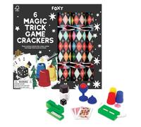 Celebration Crackers - 6 x 12-Inch Foxy Magic Trick Fun Christmas Crackers for kids - Abracadabra, FSC Certified, Recyclable Packaging, Magic Games for Kids