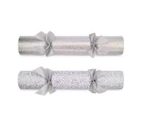 Celebration Crackers 6x13" Silver Sage Luxury Christmas Crackers | Elegant silver tones with intricate detailing, satin bows, premium metal gifts and recyclable FSC-certified packaging.