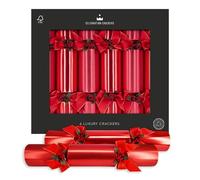 Celebration Crackers Crimson Red Regency Luxury Christmas Crackers - 6x 13 Inch - Premium Metal Gifts, Elegant Design, FSC Certified, Eco packaging
