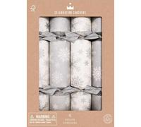 Celebration Crackers Eco Friendly Deluxe Christmas Crackers - Tray of 8 x 12 Inch - Luxury Deluxe Christmas Cracker - FSC Mix - Silver Snowflake