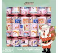 Celebration Crackers Eco Friendly Eleanor Bowmer Range Luxury Christmas Crackers - Tray of 6 x 13 Inch - Luxury Deluxe Christmas Cracker - FSC Mix - Who Am I Game Santa Design