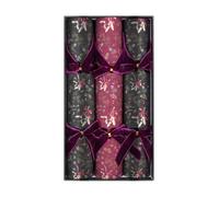 Celebration Crackers Fawn Collection Mistletoe Bow - 6 Luxury 12 Inch Eco Friendly Christmas Crackers with Hats Jokes & Reusable Gifts - Sustainable Packaging