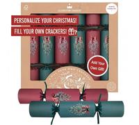 Celebration Crackers Fill Your Own Christmas Crackers with Snap, Hats & Jokes 6 x 12 - FYO Merry Berry with Raffia Ribbons - FSC Recyclable Packaging