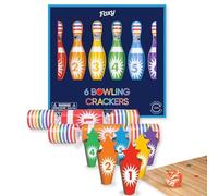 Celebration Crackers Foxy Eco Christmas Crackers FSC Mix - Tray of 6 x 12 inch - Rainbow Bowling Extravaganza - Eco-friendly Family Festive Fun