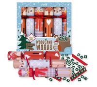 Celebration Crackers Foxy Eco Fun Christmas Crackers FSC Mix - Tray of 6 x 12 inch Woodland Words Game - Family-Friendly Eco-Friendly