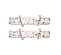 Celebration Crackers Silver Botanical Catering Pack - 50 Bulk Pack of 12 Inch Luxury Eco Friendly Christmas Crackers with Hats Jokes & Metal Gifts