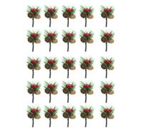 Celebration Directre 25PCS Faux Mini Snowy Pine Picks, Small Artificial Pine Branches Artificial Holly Stem with Berries for Christmas Holiday Xmas Arrangements Tabletop Garland Wreath Decoration