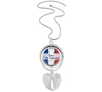 Celebration Eiffel Tower France Landmark Pendant Angel Wings Rotating Necklace Jewelry