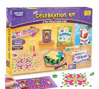 Celebration Kit | 25+ Exciting Craft Projects for Kids | 500+ Craft Supplies | Art & Craft DIY Kit for Ages 5 to 12 | Great for Birthdays, School Projects & Travel, Multicolor