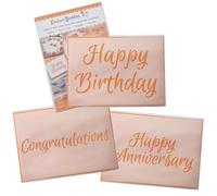 Celebration Message Script Set 1 - Happy Birthday, Happy Anniversary & Congratulations - A6 Craft & Cake Decorating Stencil