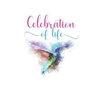 Celebration of Life: Deluxe Guest Book for Memorial Service and Funeral Visitors Book. Colourful hummingbird design