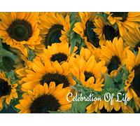 Celebration Of Life: Guest Book for Funeral, Memorial Services with Beautiful Sun Flowers Cover Design. A Remembrance book. A keepsake for the family.