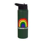 Celebration of Love Rainbow Pride Equality Inclusion Design Stainless Steel Insulated Water Bottle